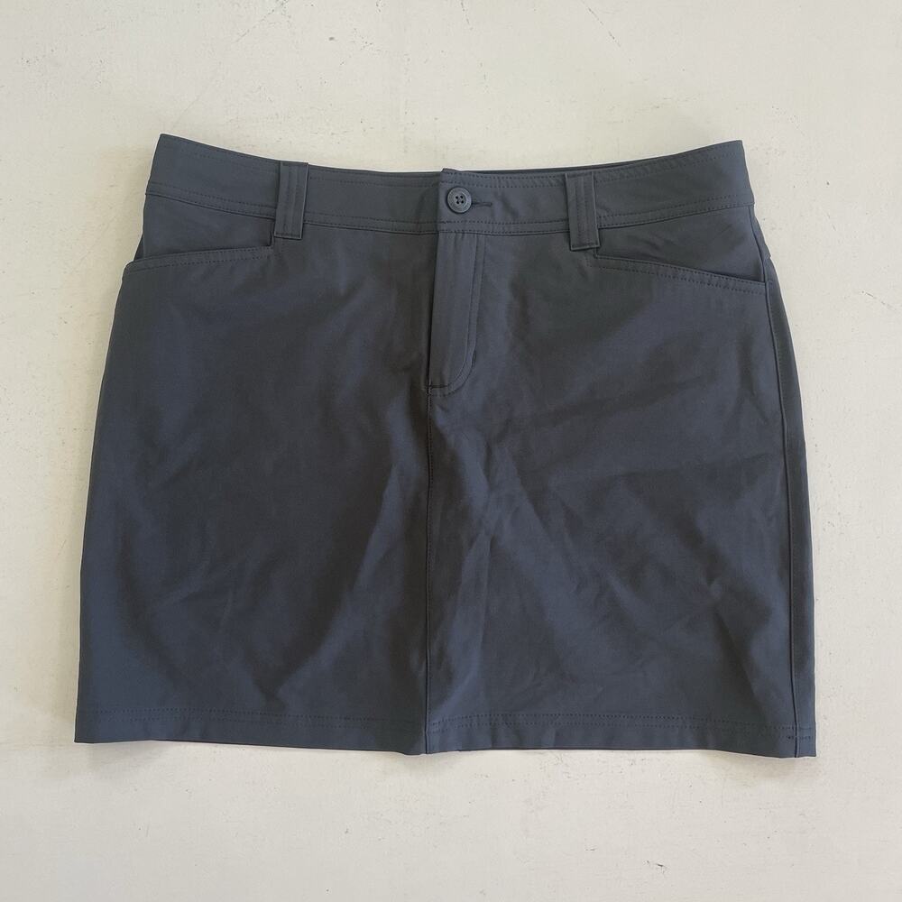 Eddie Bauer Women's Skort Skirt Dark Gray Size 8 Pockets Stretch